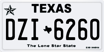 TX license plate DZI6260