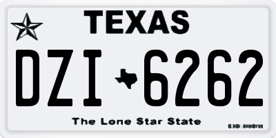 TX license plate DZI6262