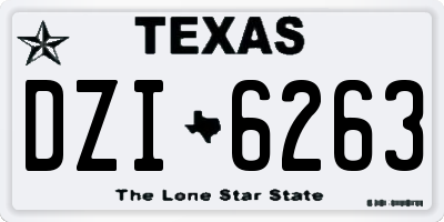 TX license plate DZI6263