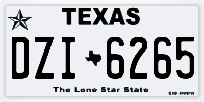TX license plate DZI6265