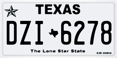 TX license plate DZI6278