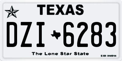 TX license plate DZI6283