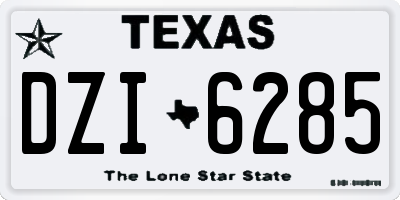 TX license plate DZI6285