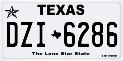 TX license plate DZI6286