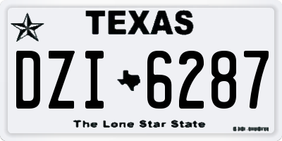 TX license plate DZI6287