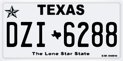 TX license plate DZI6288