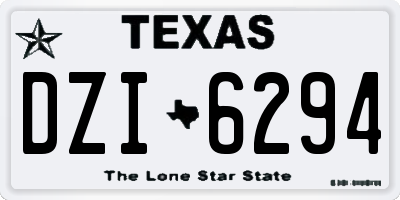 TX license plate DZI6294