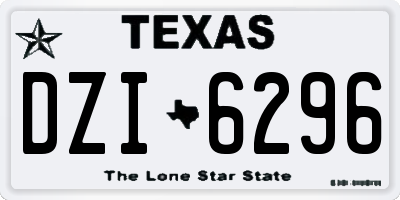TX license plate DZI6296