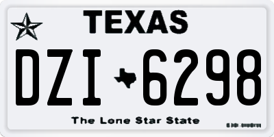 TX license plate DZI6298