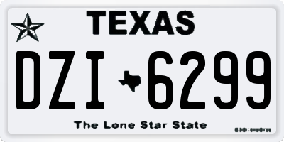 TX license plate DZI6299