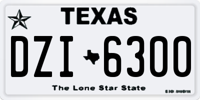 TX license plate DZI6300