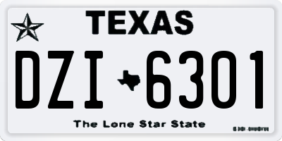 TX license plate DZI6301