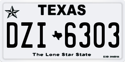 TX license plate DZI6303