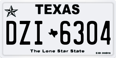 TX license plate DZI6304