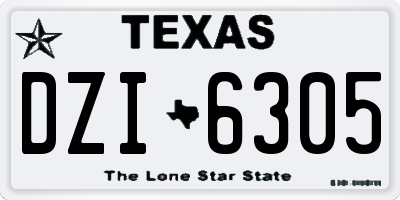 TX license plate DZI6305