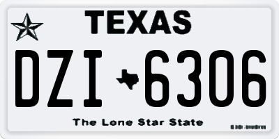 TX license plate DZI6306