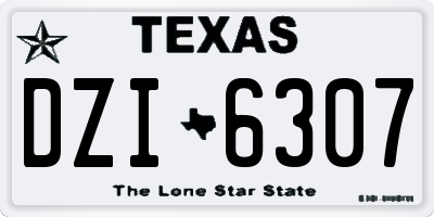 TX license plate DZI6307