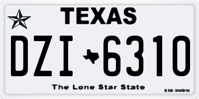 TX license plate DZI6310