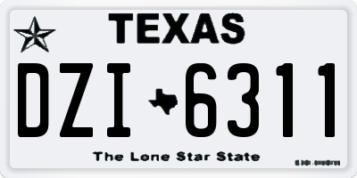 TX license plate DZI6311