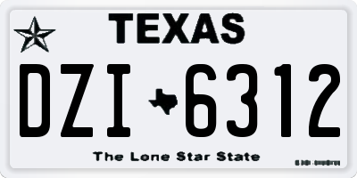 TX license plate DZI6312
