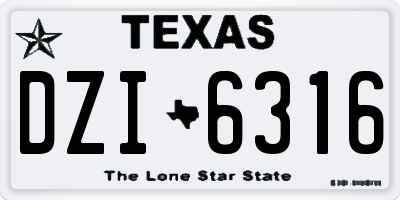 TX license plate DZI6316
