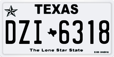 TX license plate DZI6318