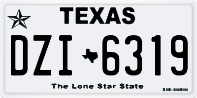 TX license plate DZI6319