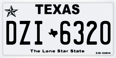 TX license plate DZI6320