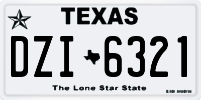 TX license plate DZI6321