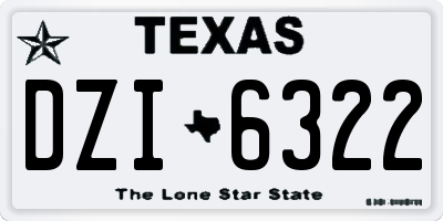TX license plate DZI6322