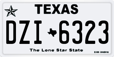 TX license plate DZI6323