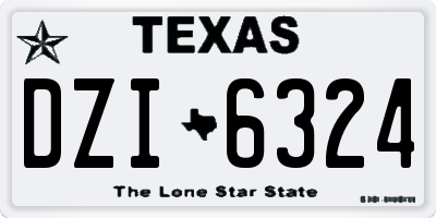 TX license plate DZI6324