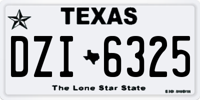 TX license plate DZI6325