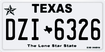 TX license plate DZI6326