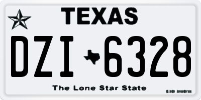 TX license plate DZI6328