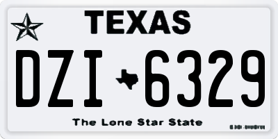 TX license plate DZI6329