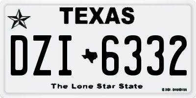 TX license plate DZI6332
