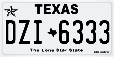 TX license plate DZI6333