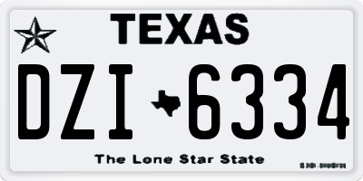 TX license plate DZI6334