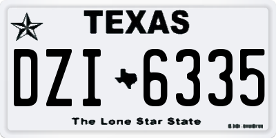 TX license plate DZI6335