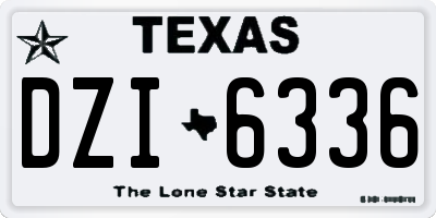 TX license plate DZI6336
