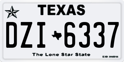 TX license plate DZI6337
