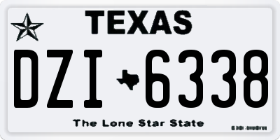 TX license plate DZI6338