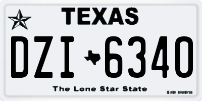 TX license plate DZI6340