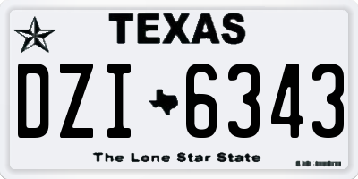 TX license plate DZI6343