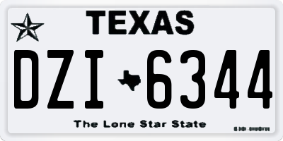 TX license plate DZI6344