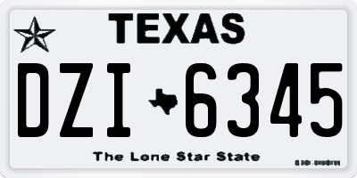 TX license plate DZI6345