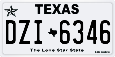 TX license plate DZI6346