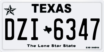 TX license plate DZI6347