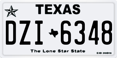 TX license plate DZI6348